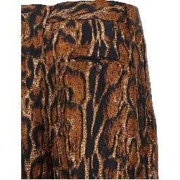 Brown Silk Casual Pants