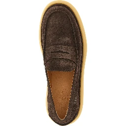 Brown Calfskin Slip-On Loafers