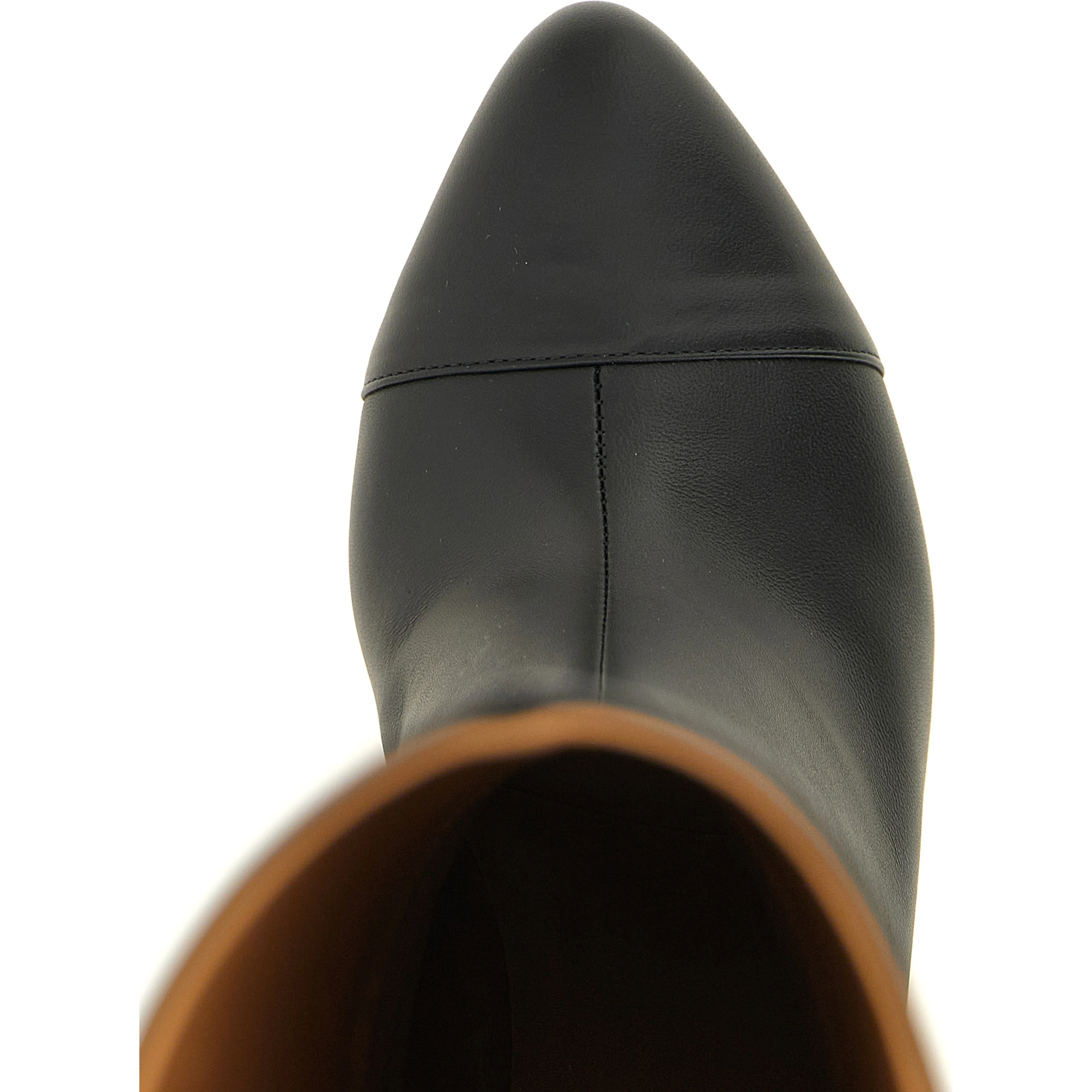 Black Calfskin Over The Knee