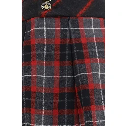 Red Wool Oves Aries Mini Skirt