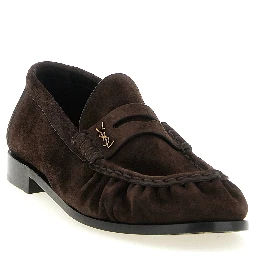 Brown Calfskin Slip-On Loafers
