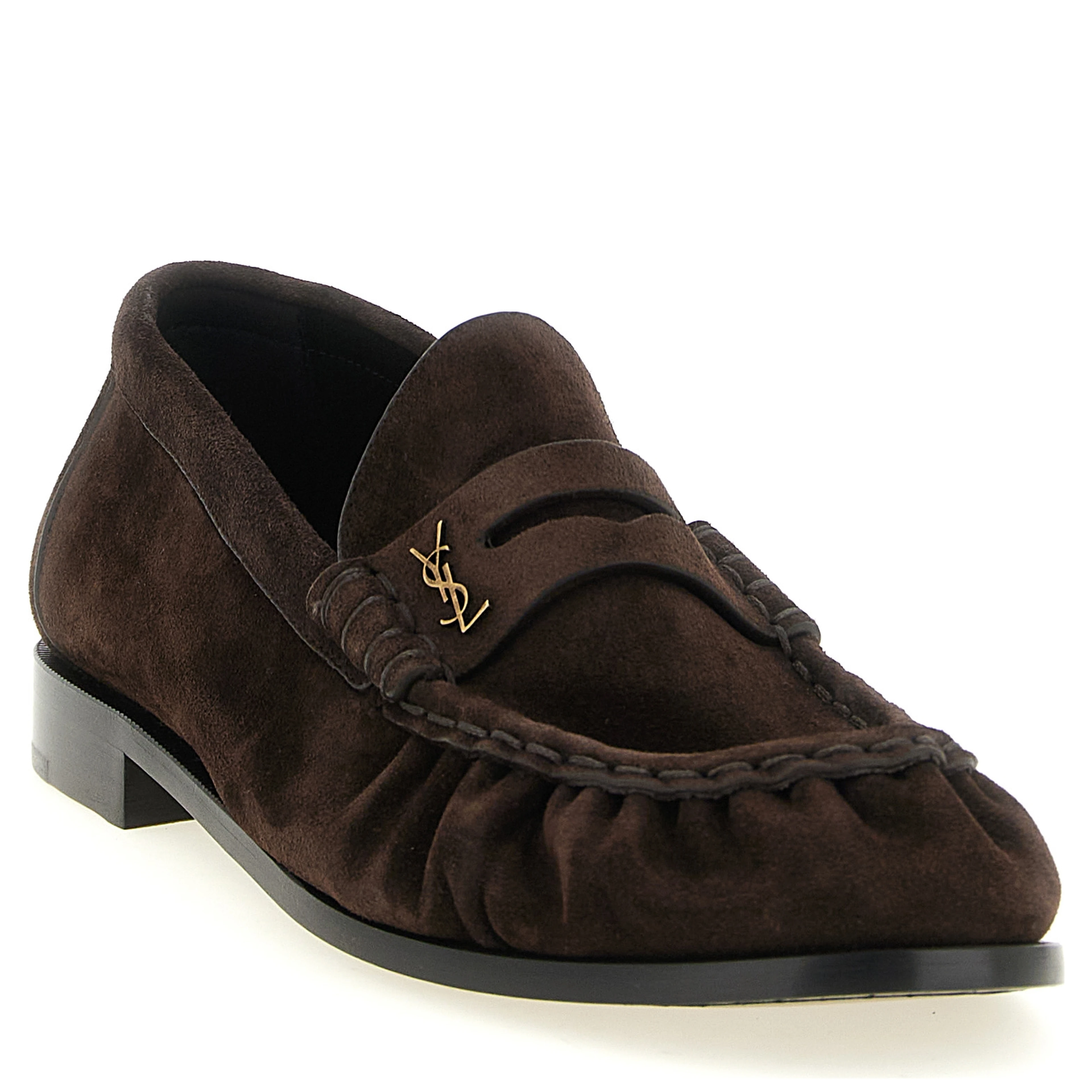 Brown Calfskin Slip-On Loafers