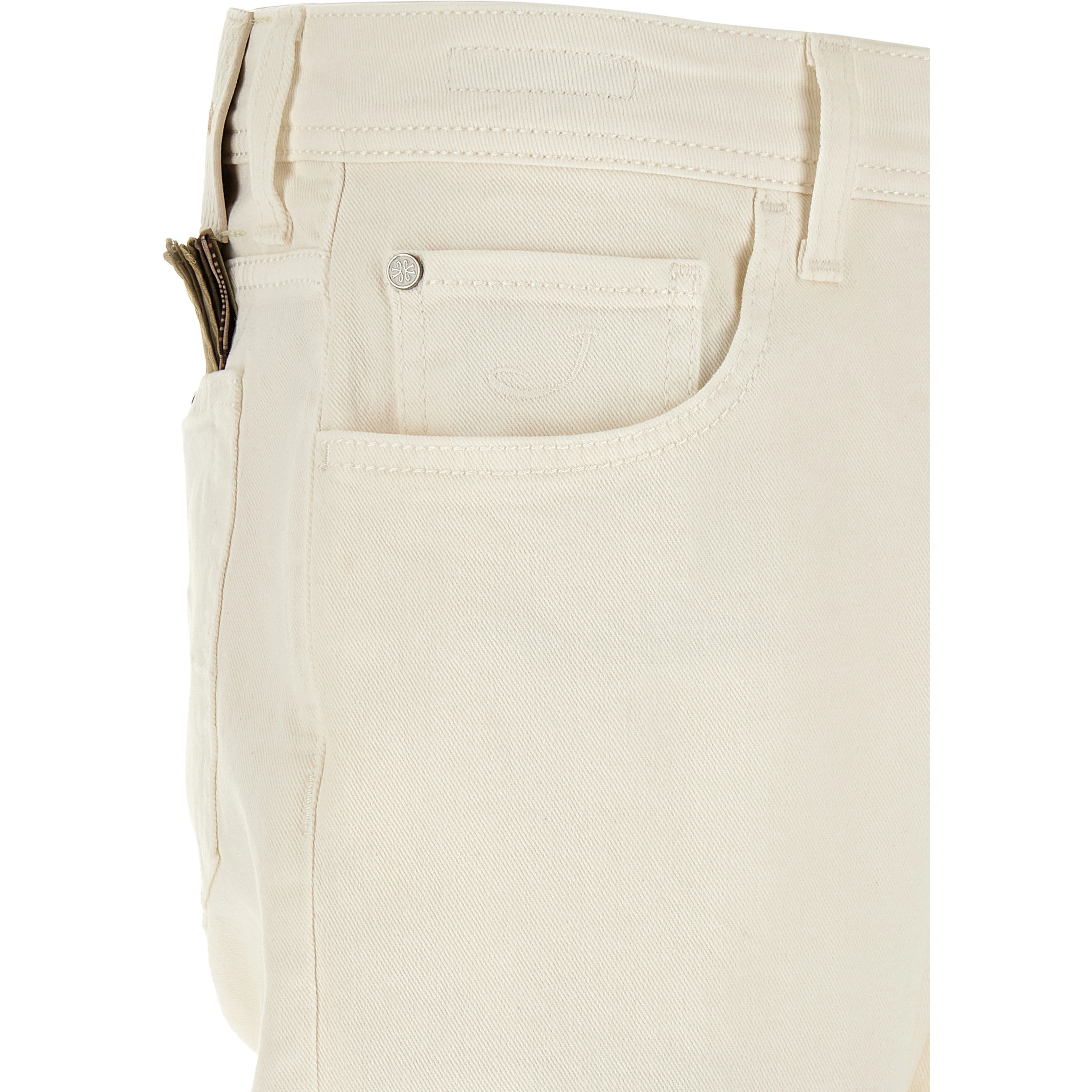White Cotton Tapered Jeans
