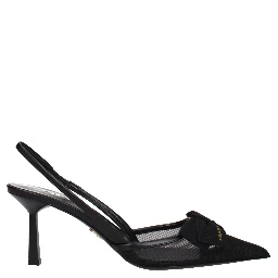 Black Fibres High Heel Pumps