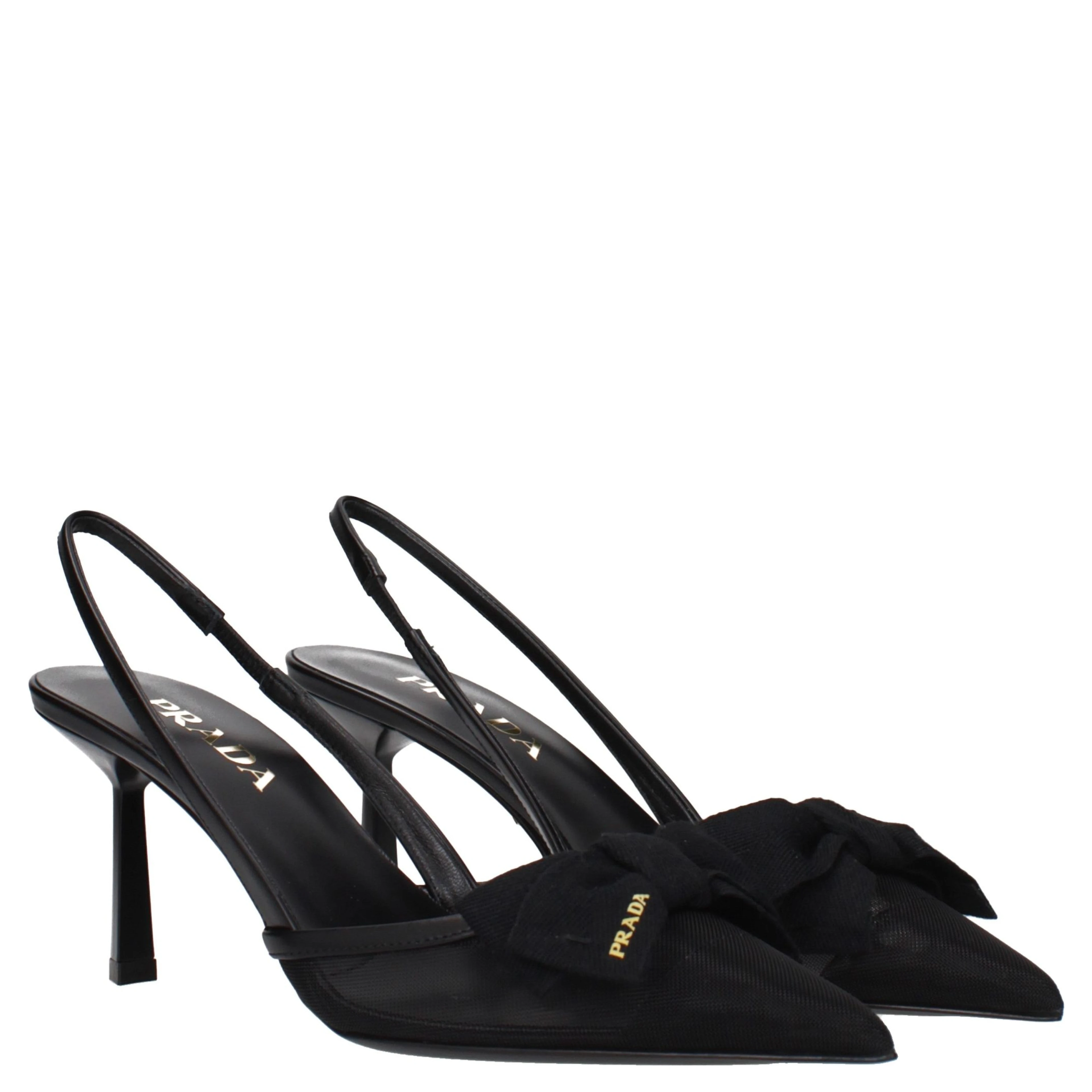 Black Fibres High Heel Pumps