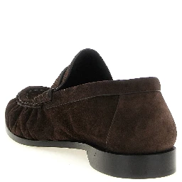 Brown Calfskin Slip-On Loafers