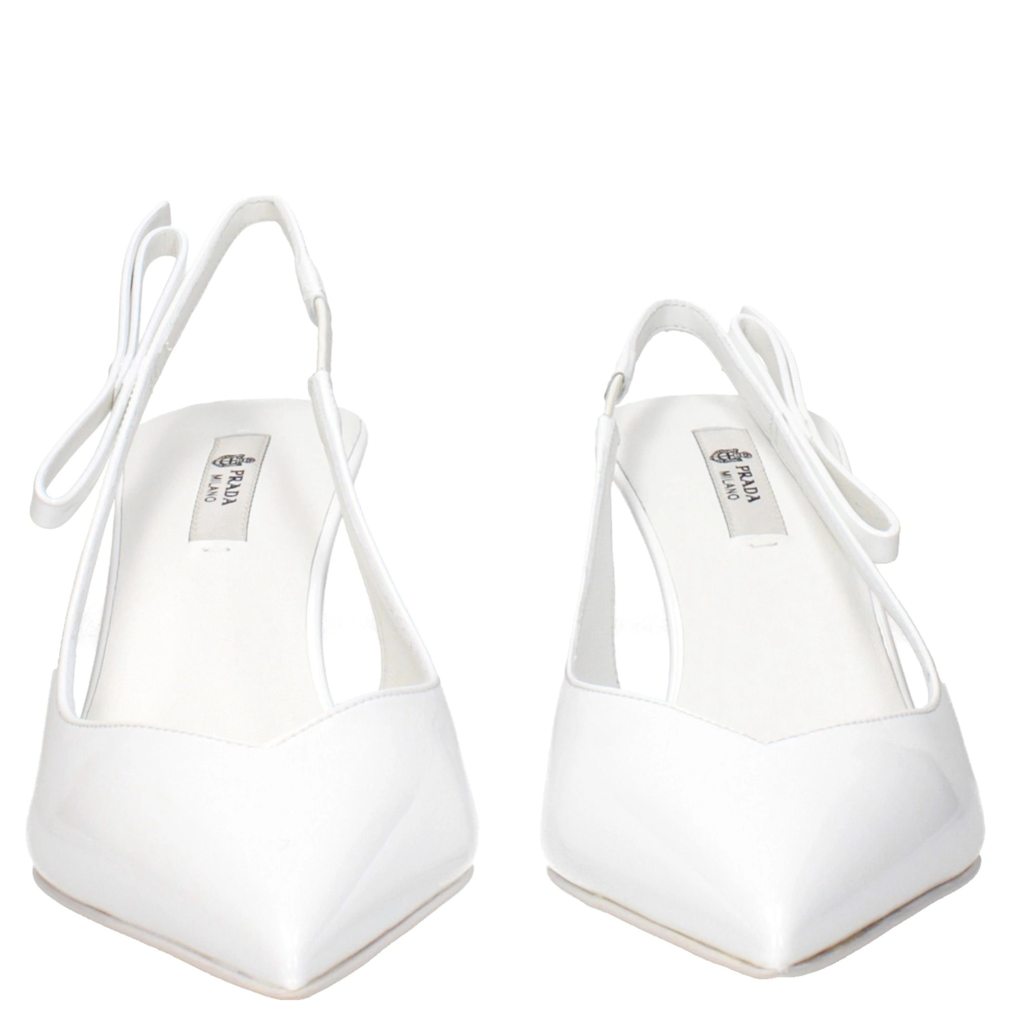 White Leather High Heel Pumps