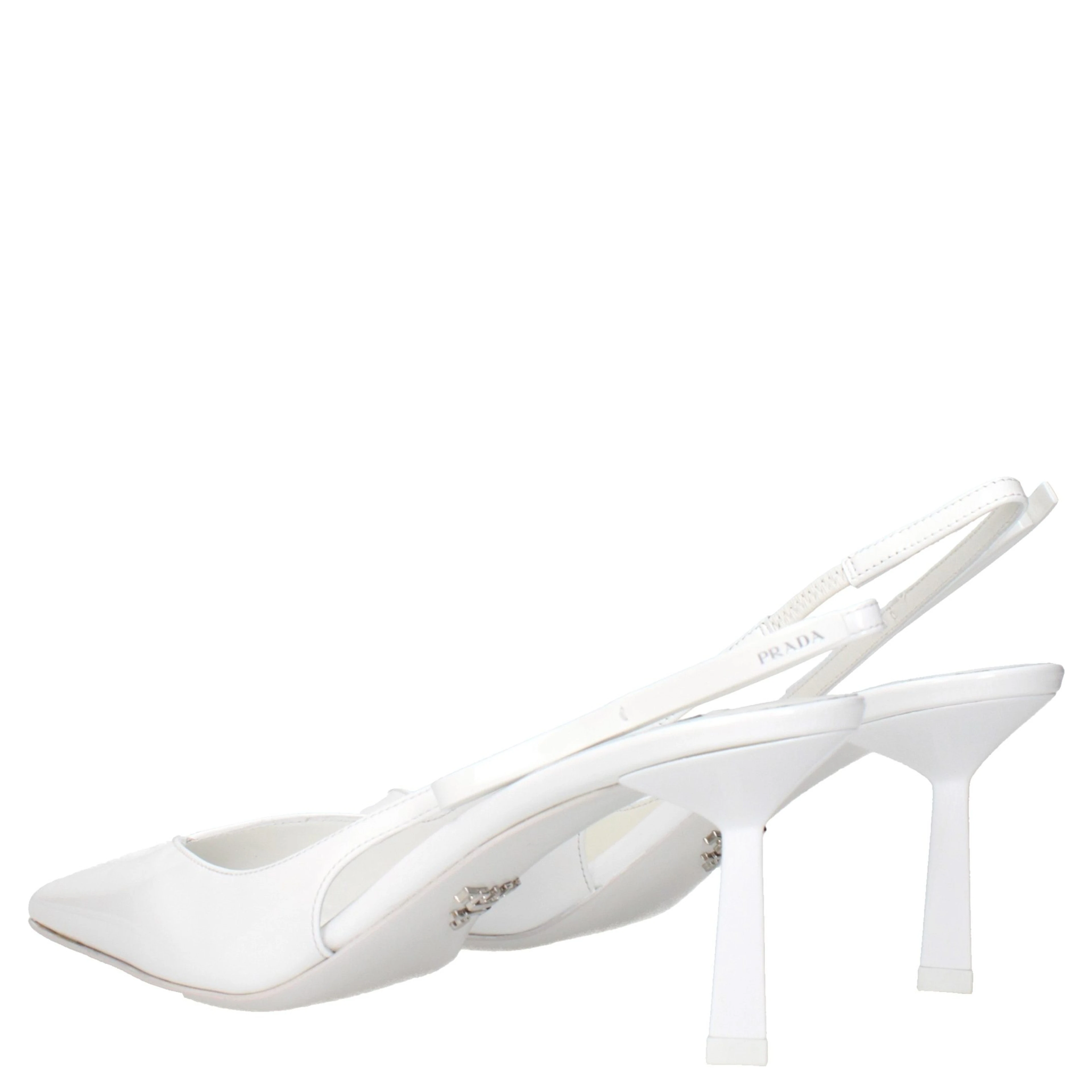 White Leather High Heel Pumps