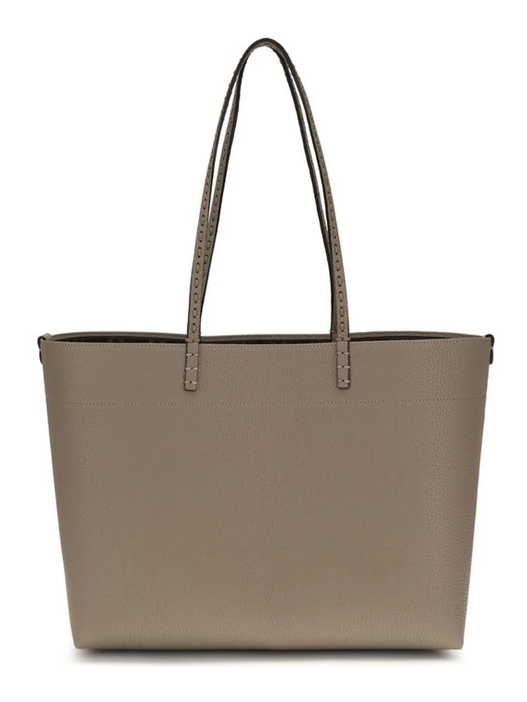 Beige Calf Leather Bos Taurus Shoulder Bag