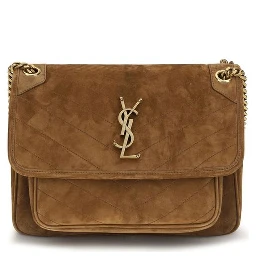 Brown Suede Leather Shoulder Bag