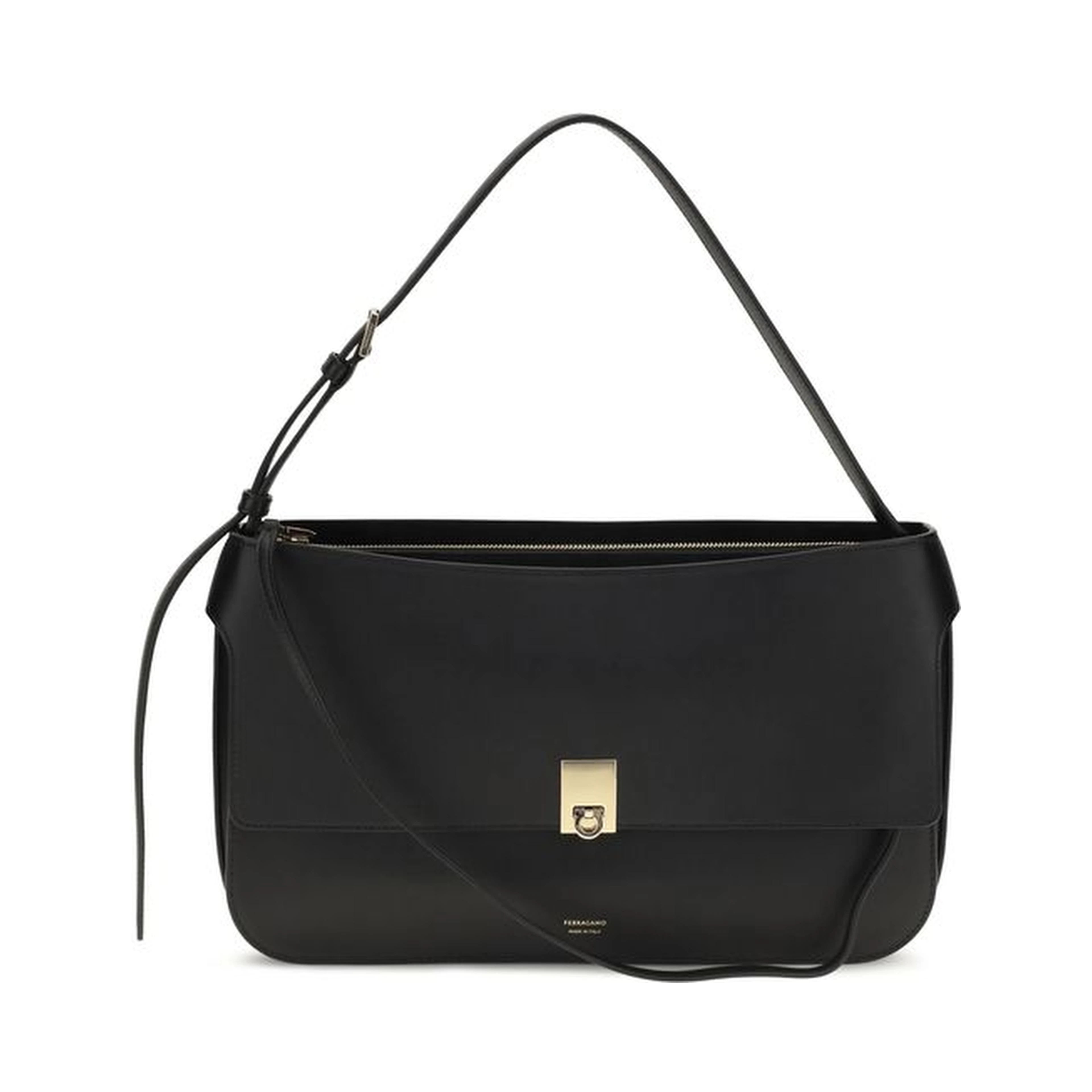 Black Calf Leather Bos Taurus Shoulder Bag
