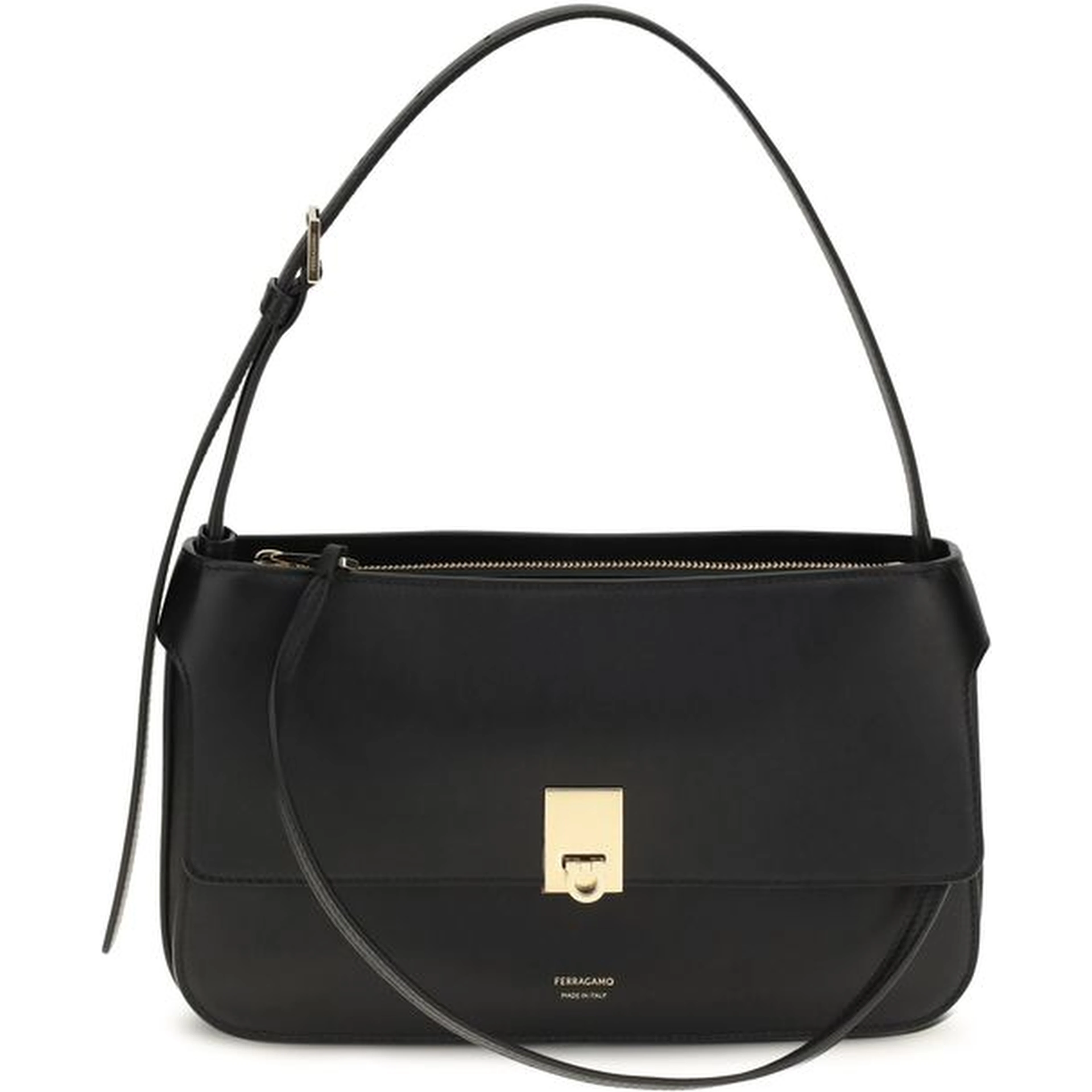 Black Calf Leather Bos Taurus Shoulder Bag