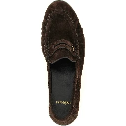Brown Calfskin Slip-On Loafers