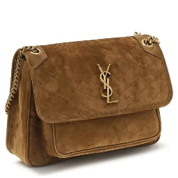 Brown Suede Leather Shoulder Bag