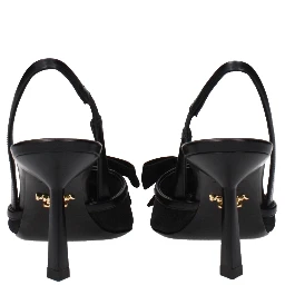 Black Fibres High Heel Pumps