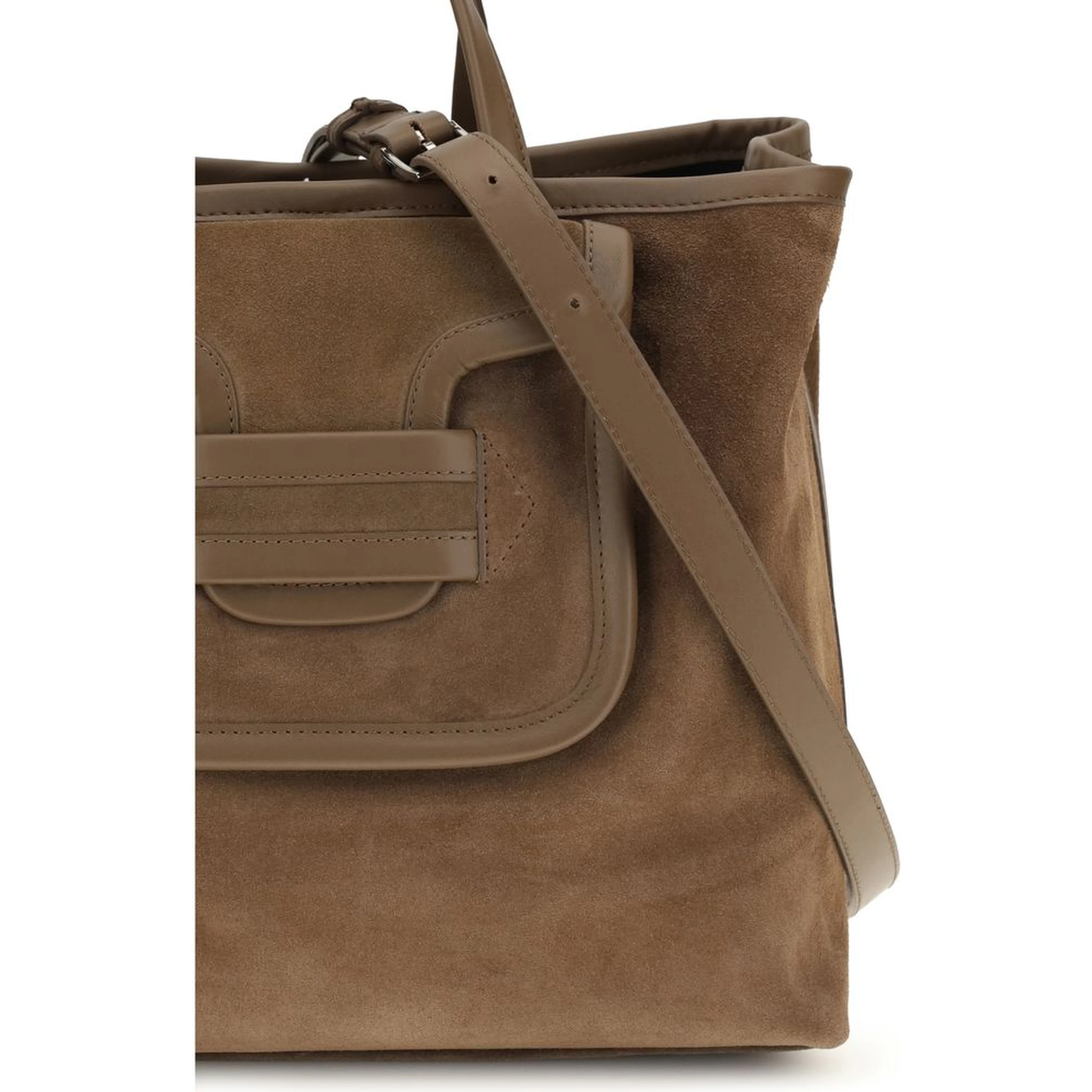Brown Suede Leather Shoulder Bag