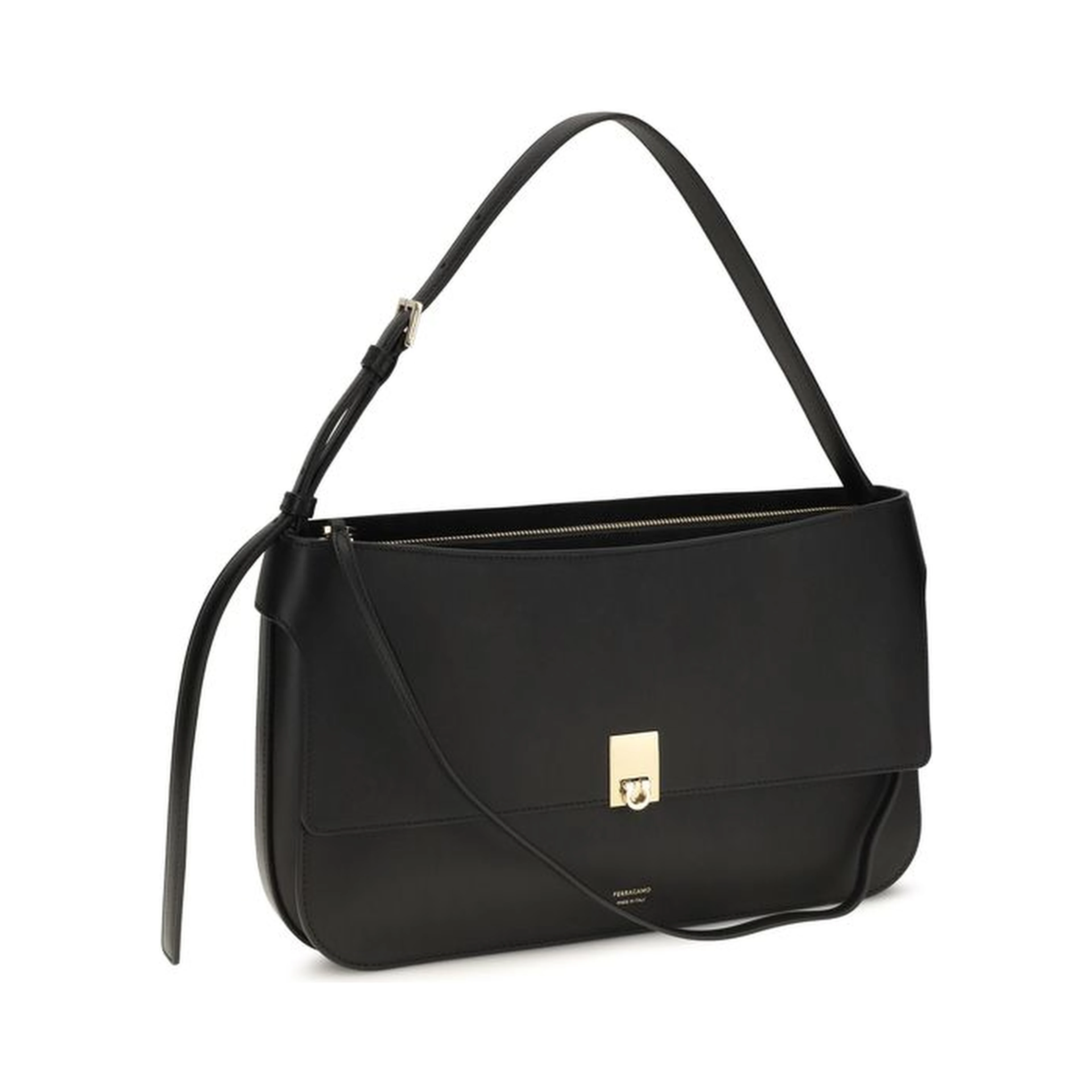 Black Calf Leather Bos Taurus Shoulder Bag