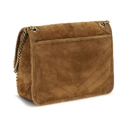 Brown Suede Leather Shoulder Bag