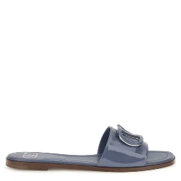 Blue Calf Leather Bos Taurus Flat Sandals