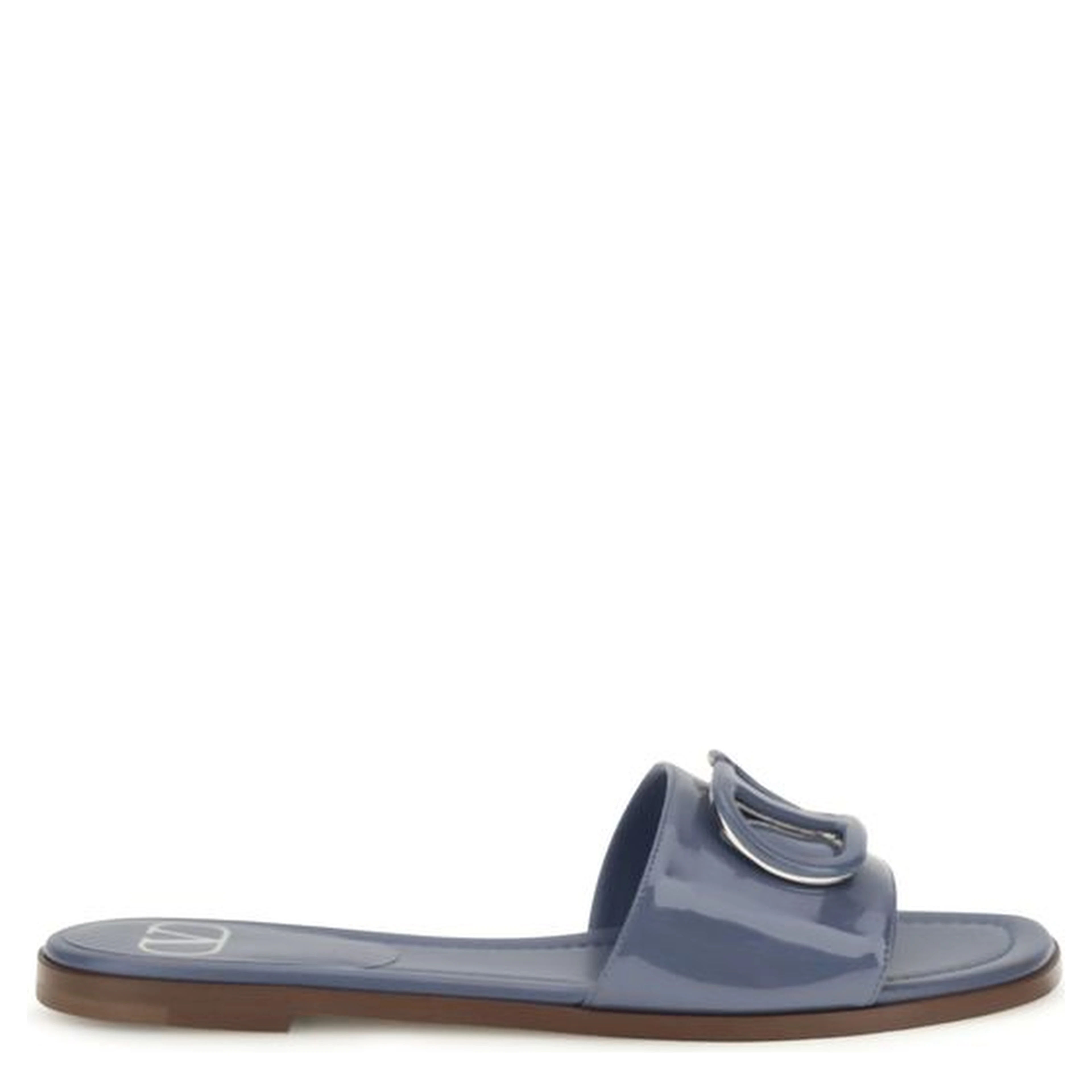 Blue Calf Leather Bos Taurus Flat Sandals