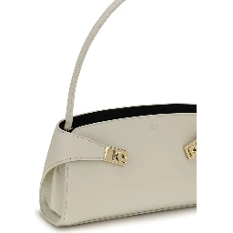 Beige Calf Leather Bos Taurus Shoulder Bag