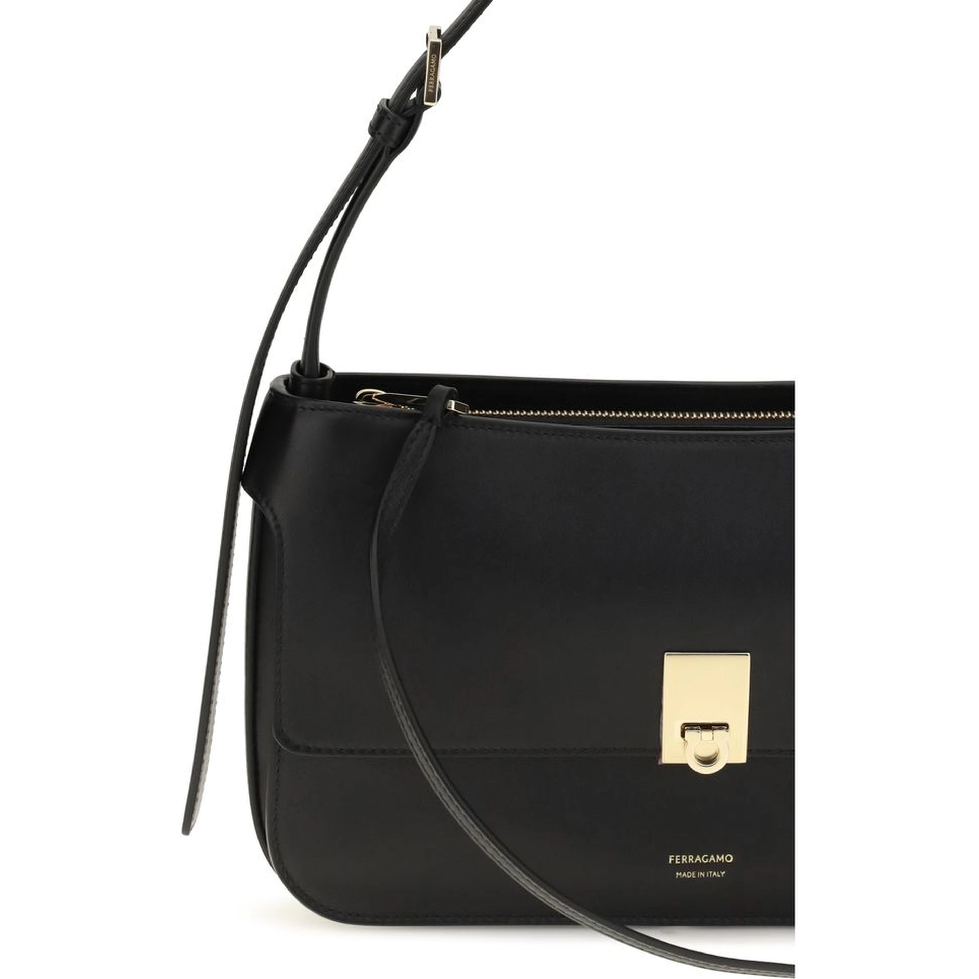 Black Calf Leather Bos Taurus Shoulder Bag