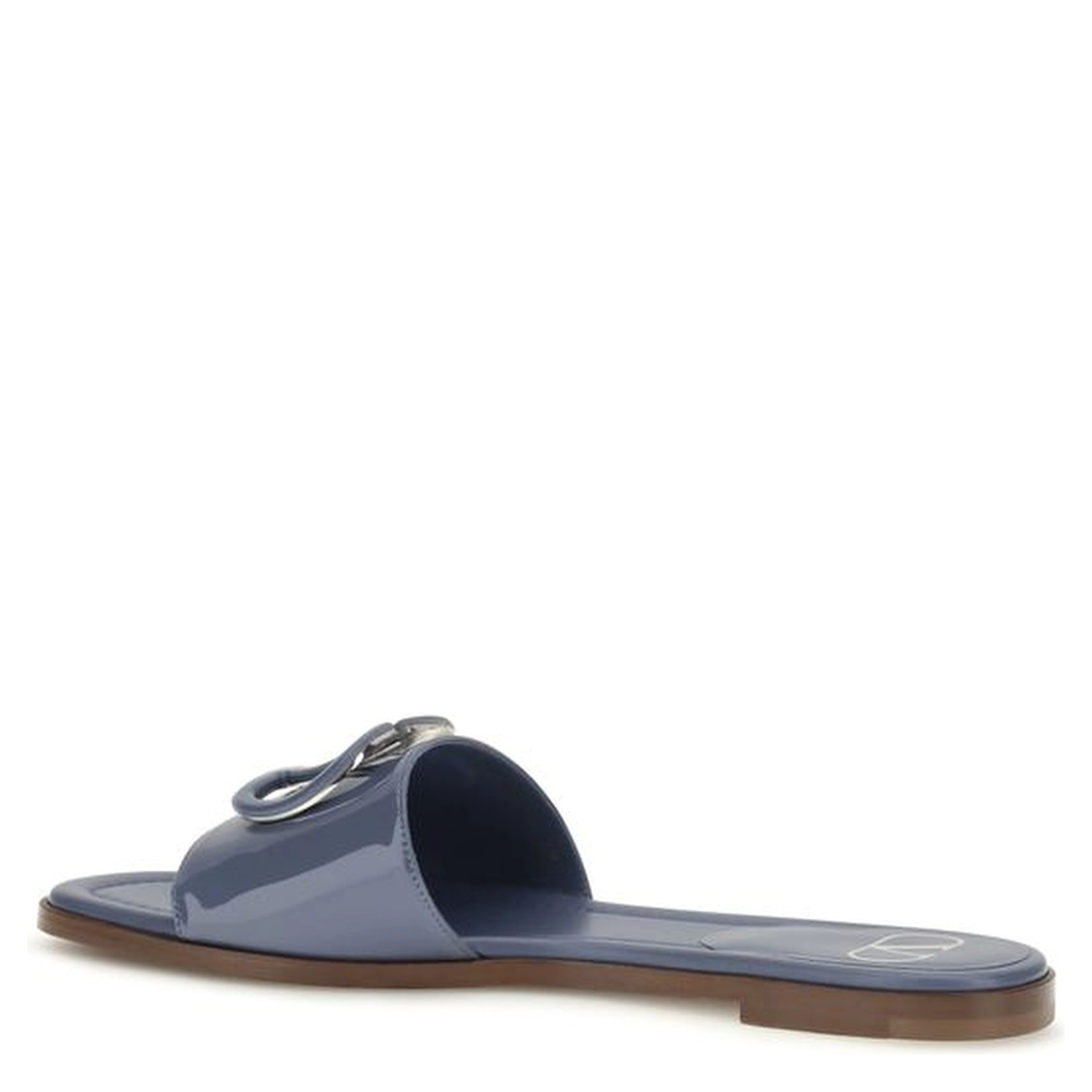 Blue Calf Leather Bos Taurus Flat Sandals