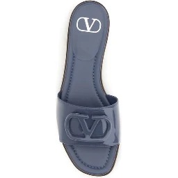 Blue Calf Leather Bos Taurus Flat Sandals