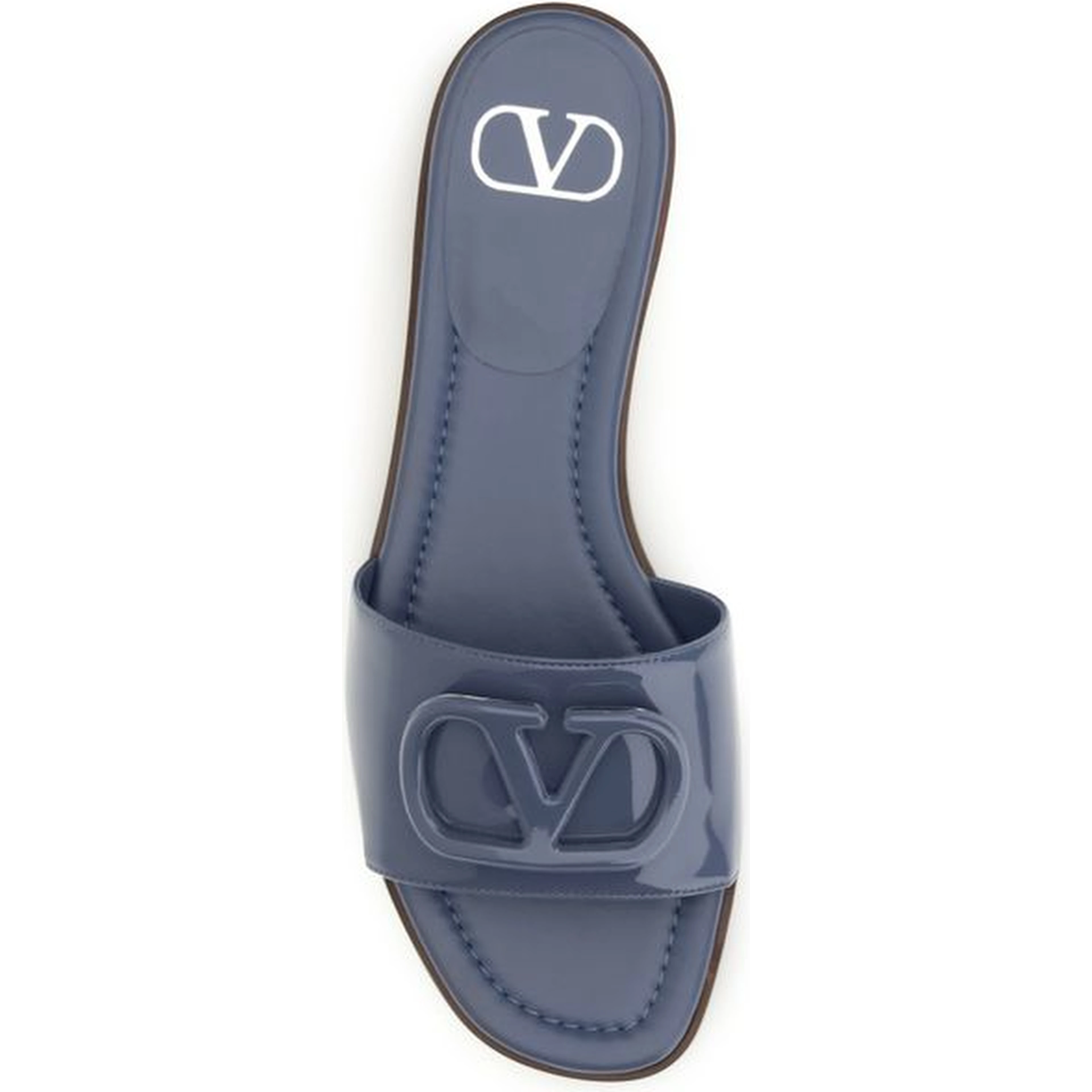 Blue Calf Leather Bos Taurus Flat Sandals