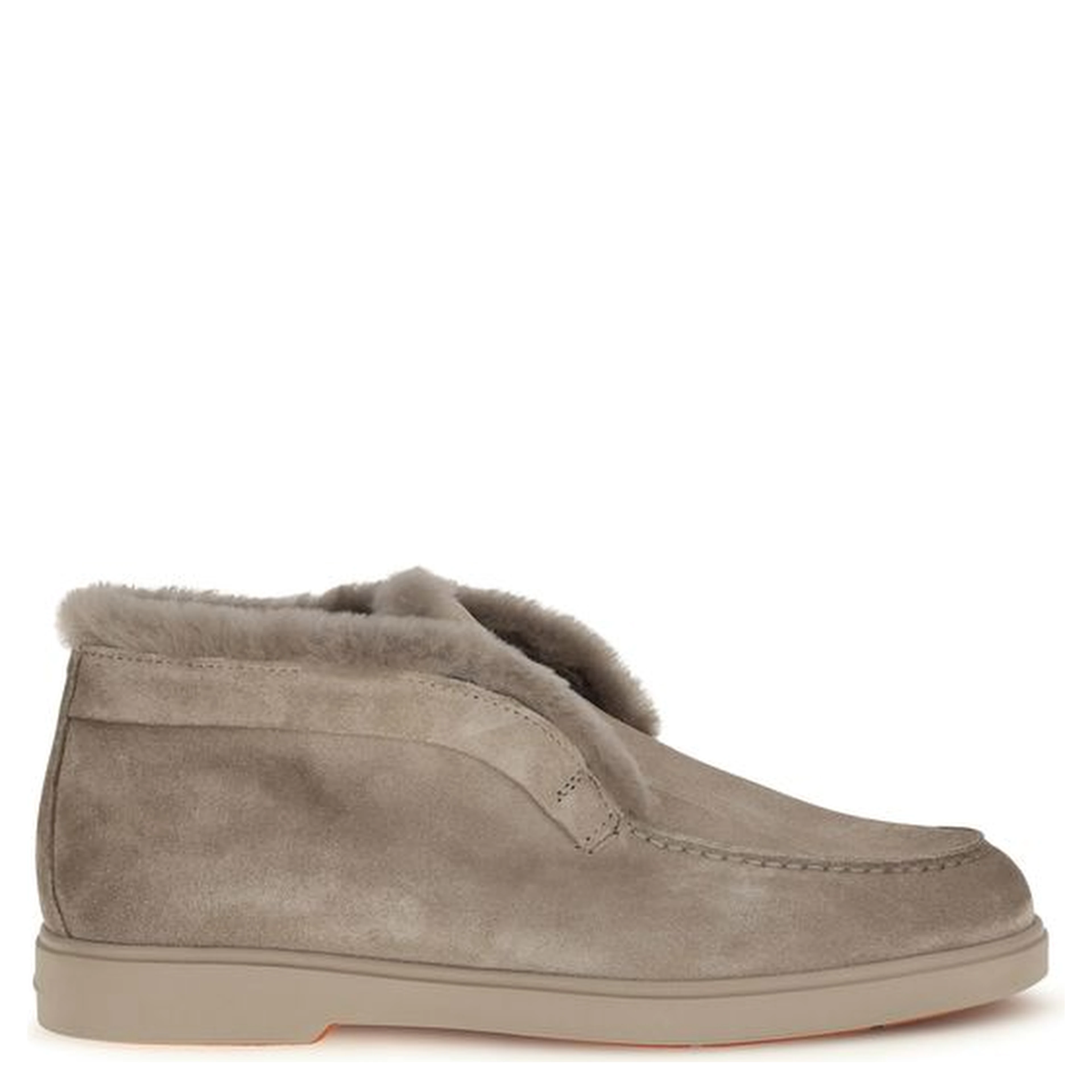 Beige Faux Fur Ankle Boots