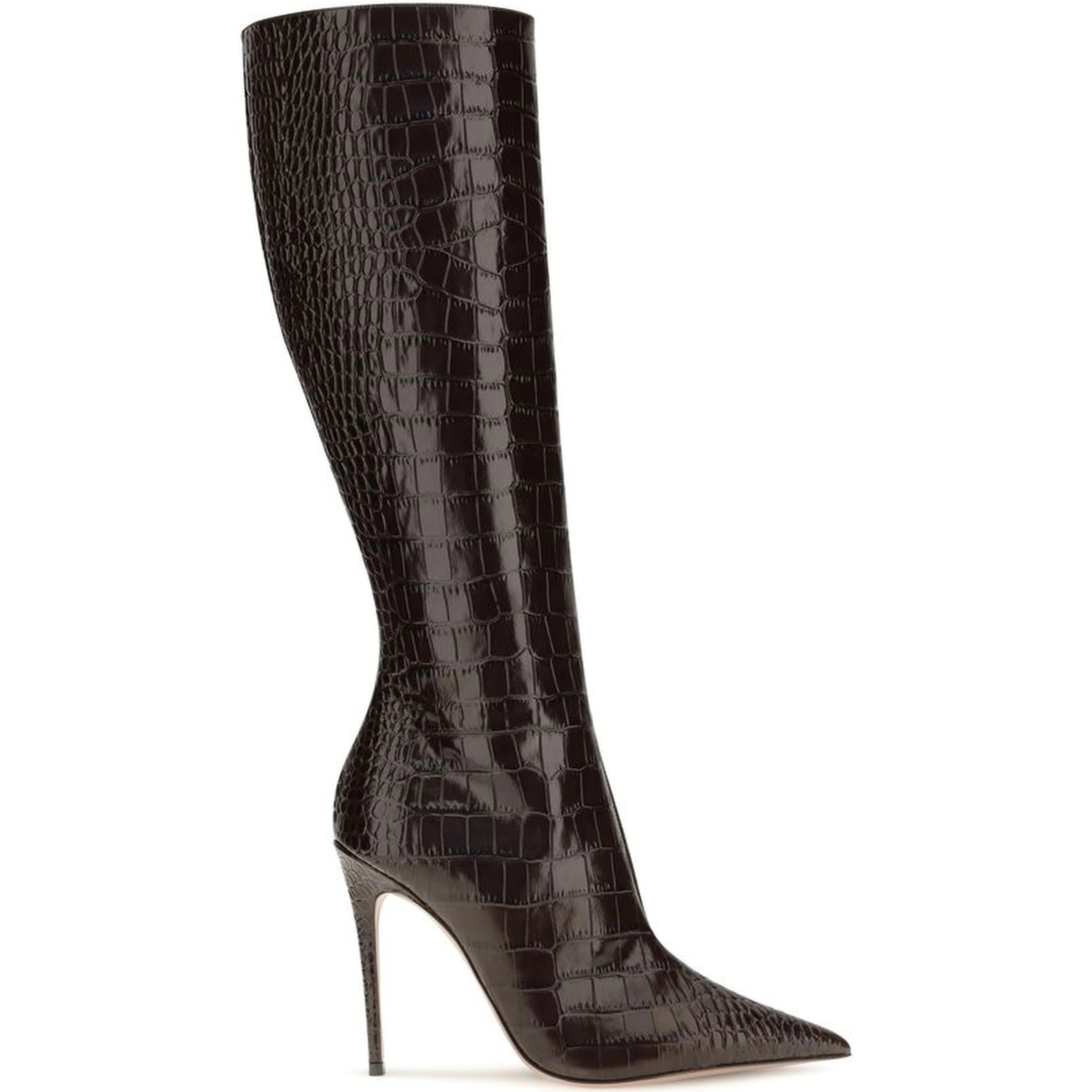 Brown Calf Leather Bos Taurus High Heel Boots