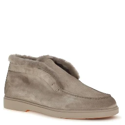 Beige Faux Fur Ankle Boots