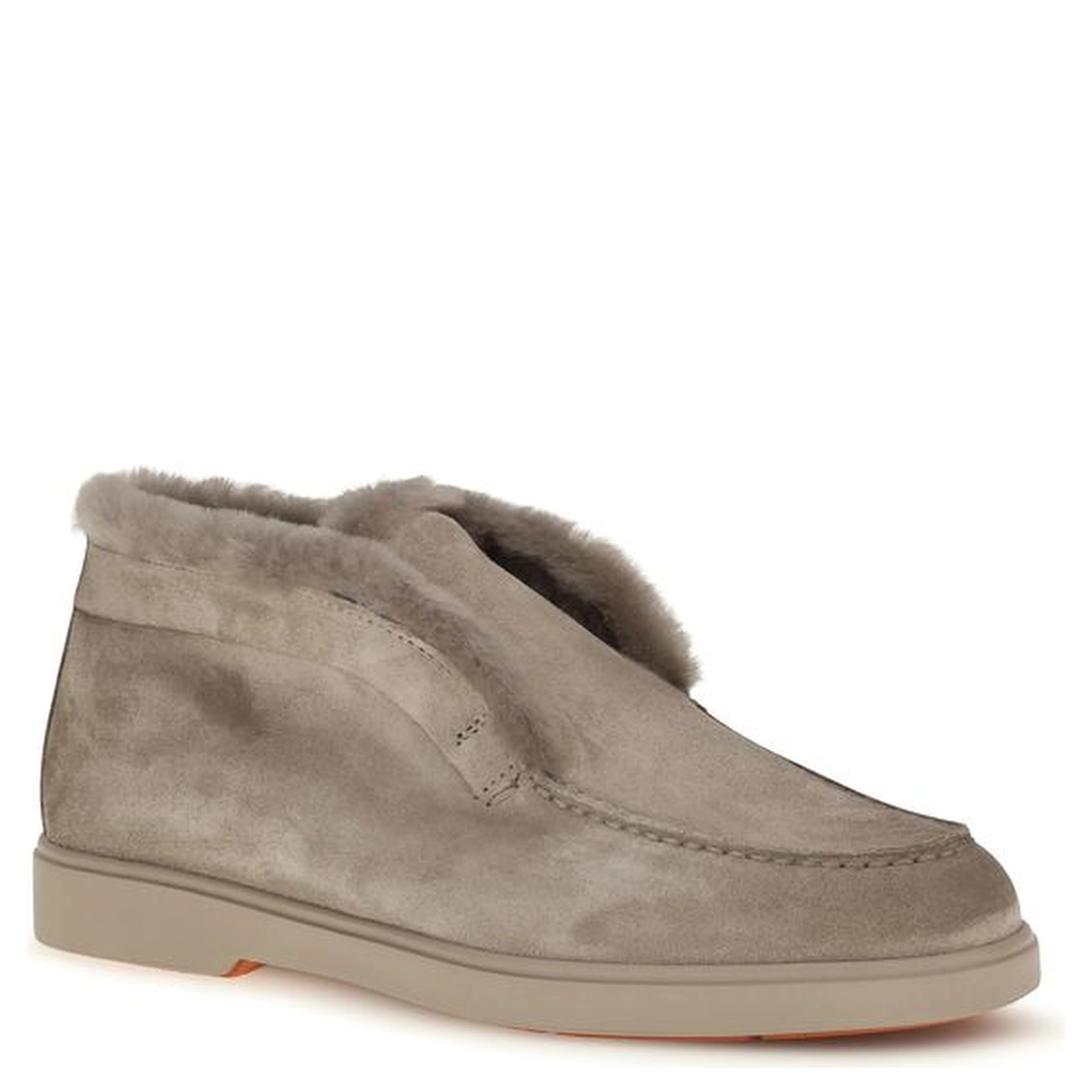 Beige Faux Fur Ankle Boots