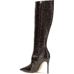 Brown Calf Leather Bos Taurus High Heel Boots