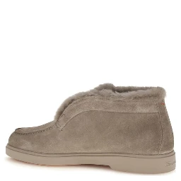 Beige Faux Fur Ankle Boots