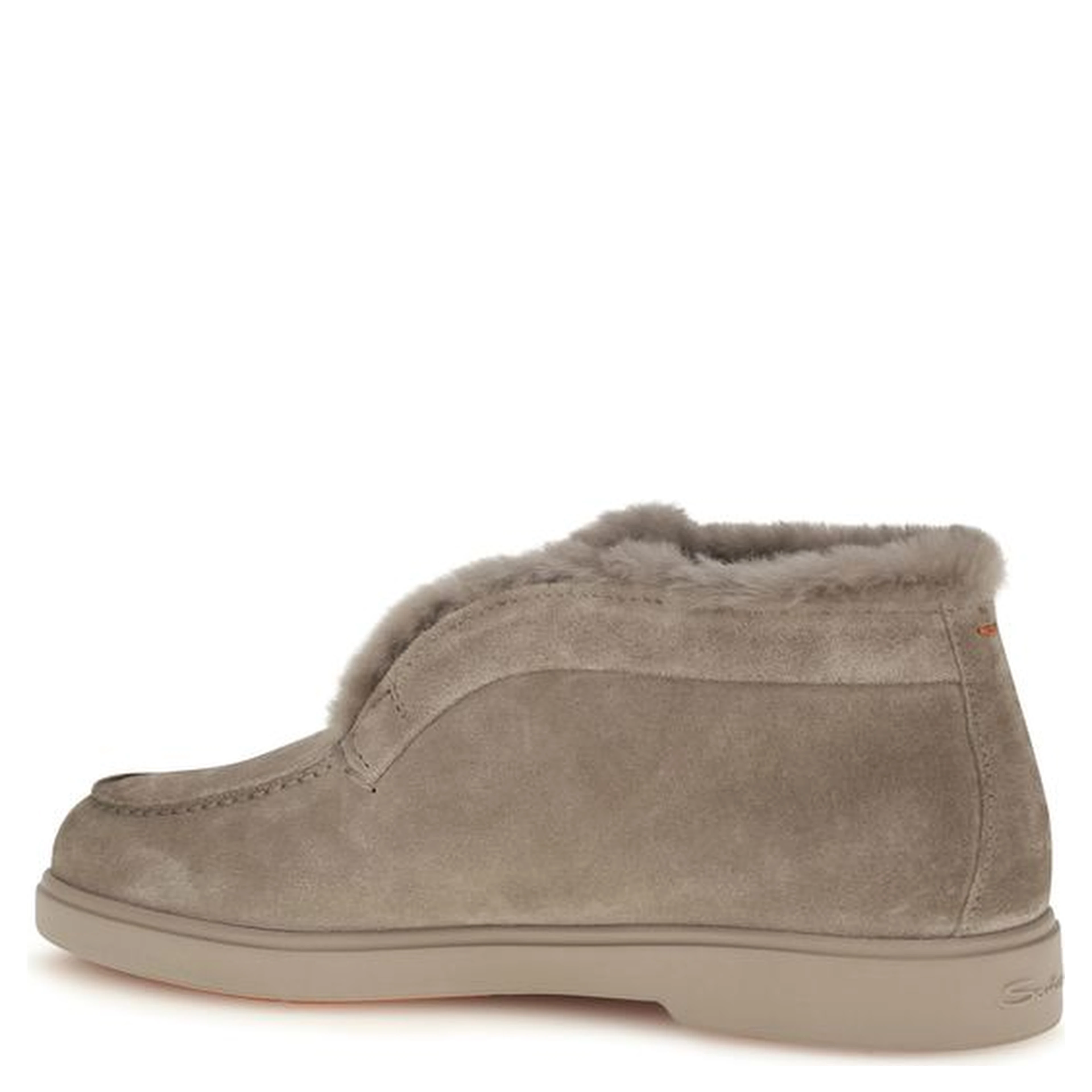 Beige Faux Fur Ankle Boots