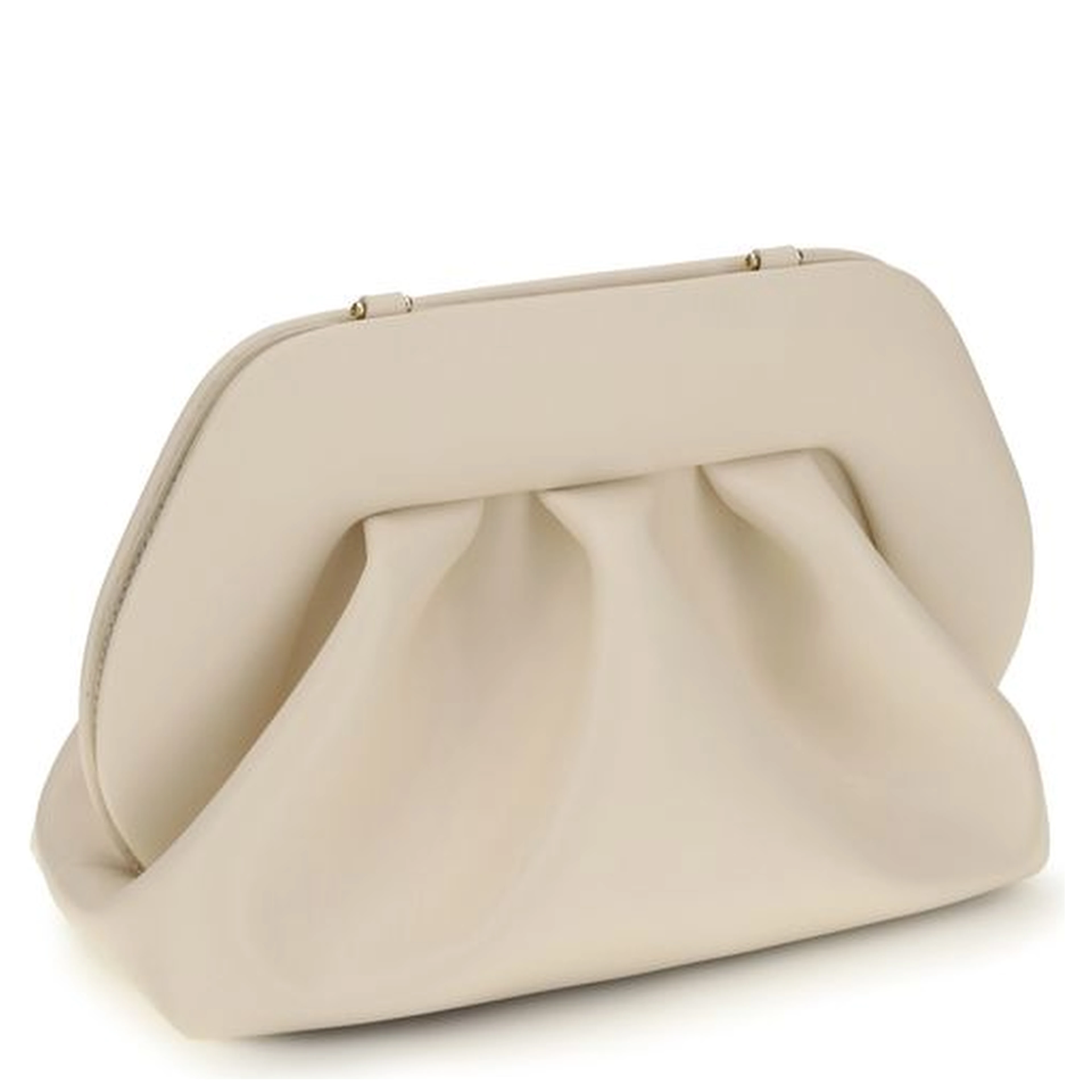 Beige Polyethylene Clutch Bag