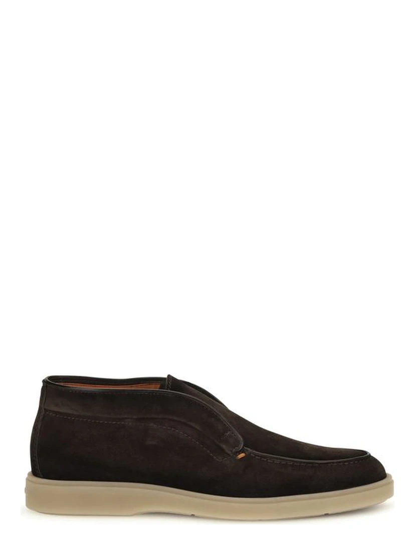 Brown Suede Leather Slip-On Loafers