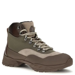 Bicolor Nylon Lace-Up Boots