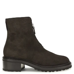 Brown Suede Leather Ankle Boots