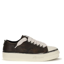 Brown Calf Leather Bos Taurus Chunky Sneakers