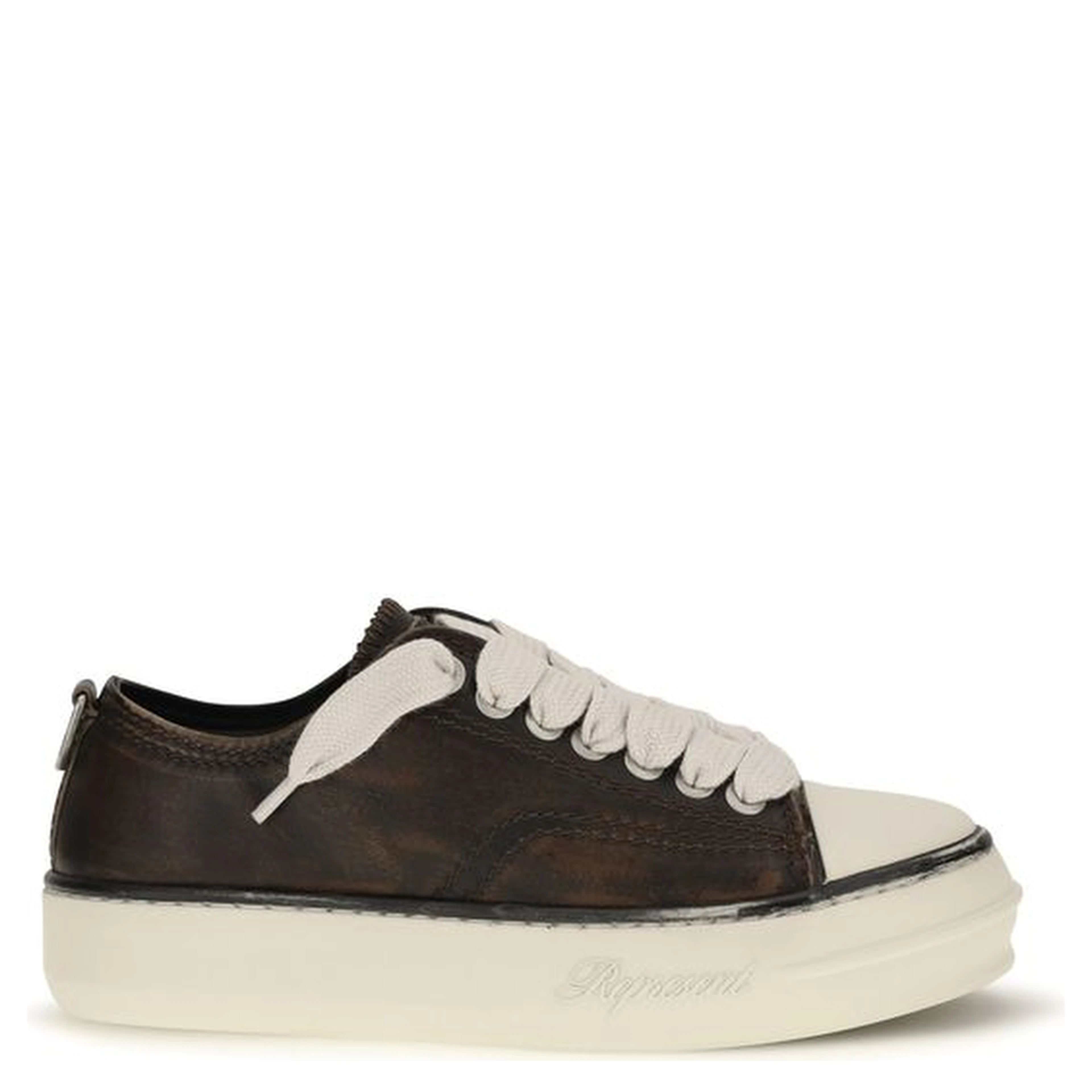 Brown Calf Leather Bos Taurus Chunky Sneakers