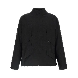 Black Virgin Wool Full-Length Jacket