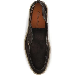 Brown Suede Leather Slip-On Loafers