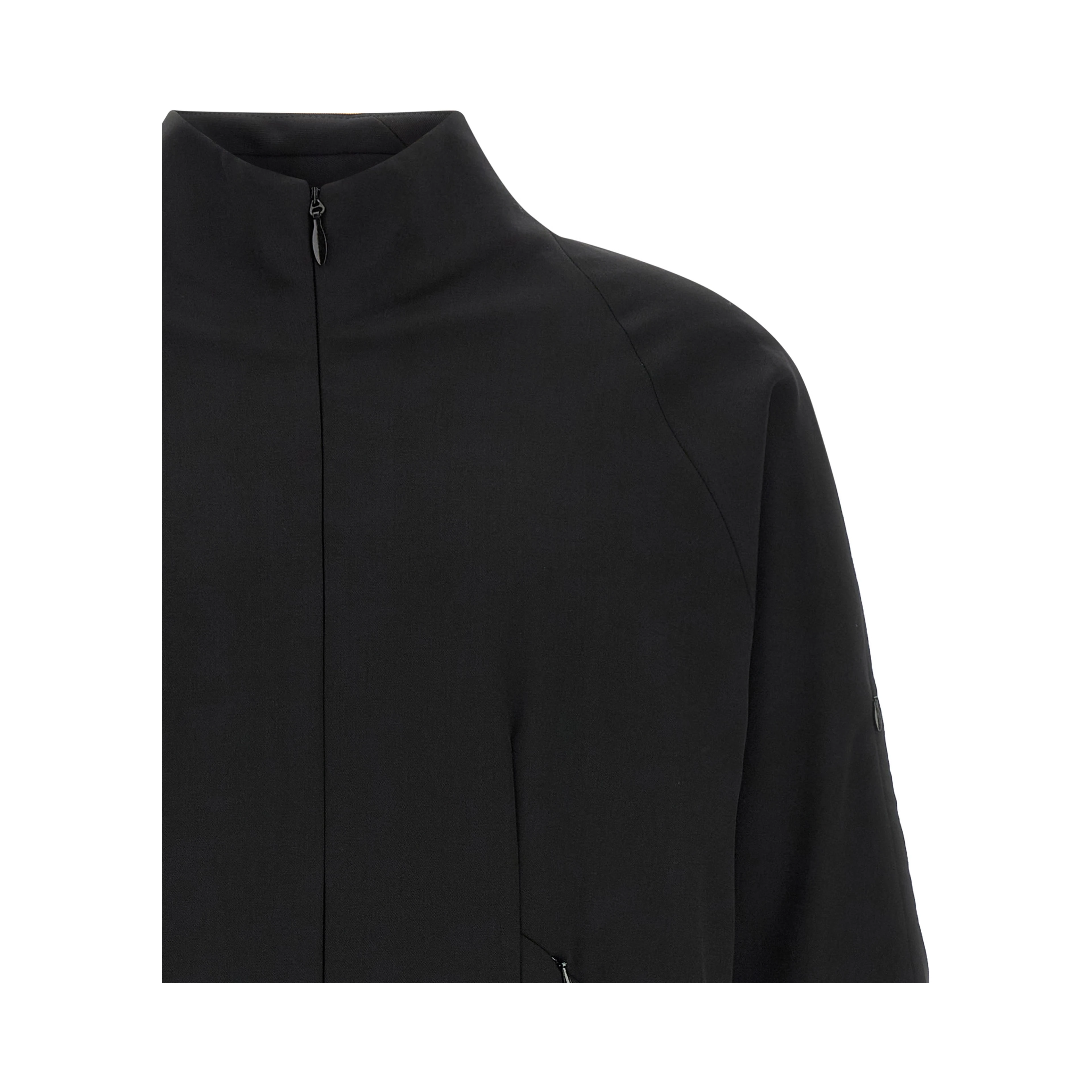 Black Virgin Wool Full-Length Jacket