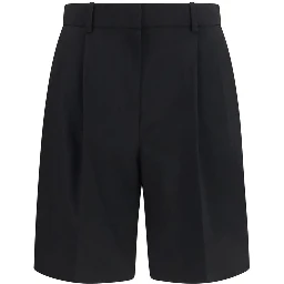 Black Wool Oves Aries Bermuda Shorts