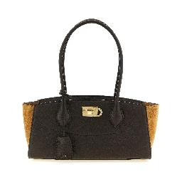 Brown Calfskin Shoulder Bag
