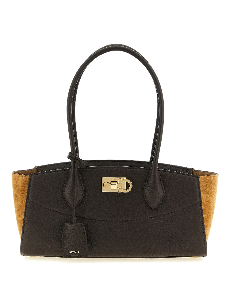 Brown Calfskin Shoulder Bag