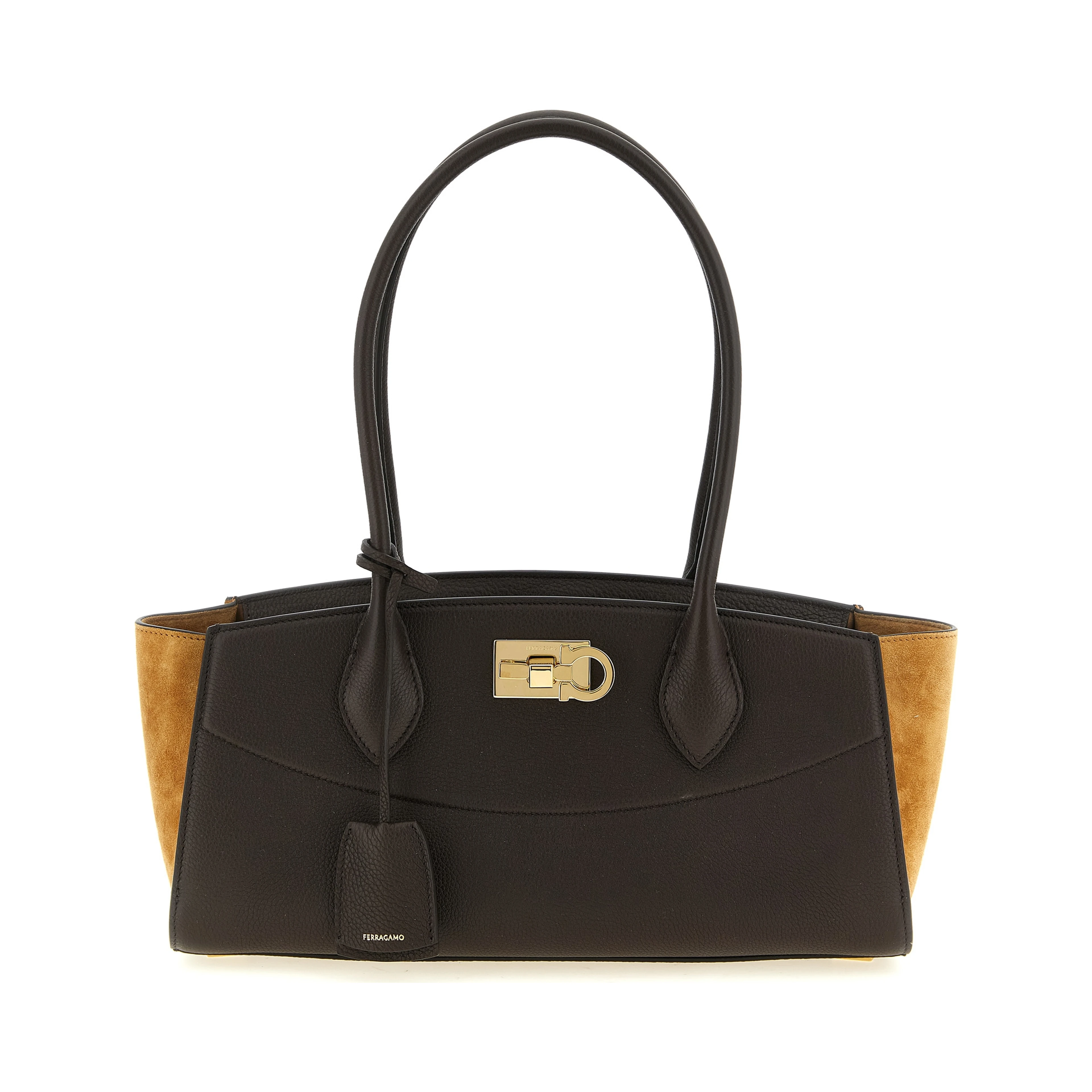 Brown Calfskin Shoulder Bag