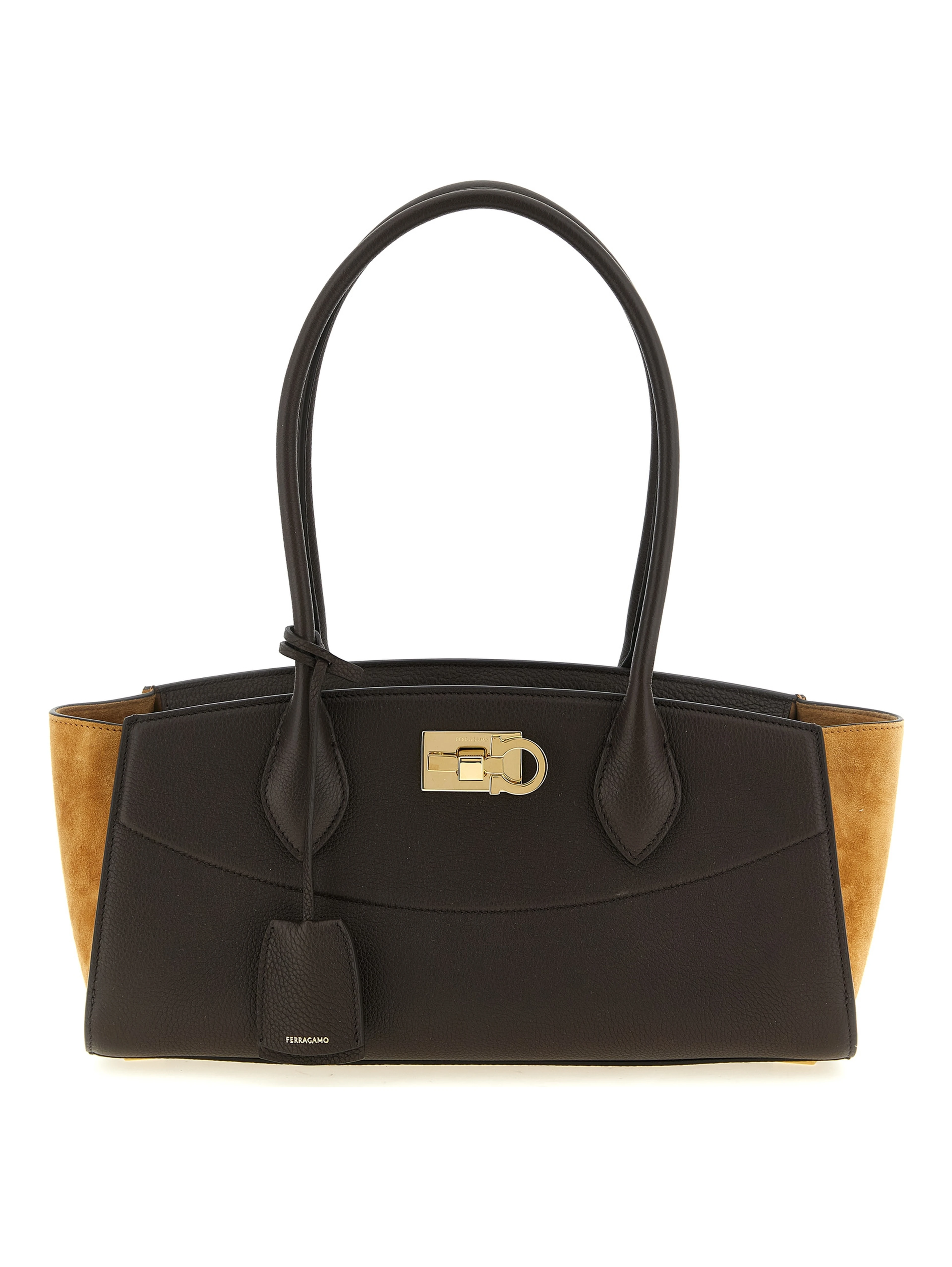 Brown Calfskin Shoulder Bag